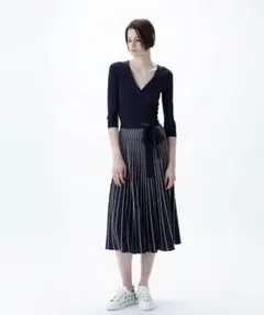 新品未使用【カシュクールリブニットワンピース】