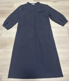 J.PRESS ダークグレー 七分袖ワンピース