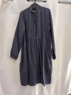 ダークグレー 長袖ワンピース