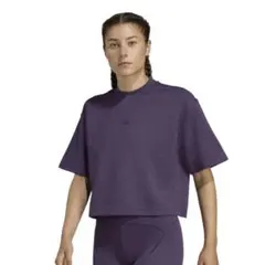adidas 半袖 ヨガモーション ワッフル Tシャツ パープル Sサイズ 新品のサムネイル