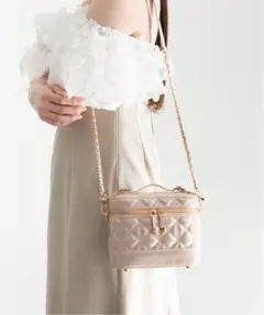 RANDA キルティング2WAYバニティバッグ ピンクゴールド