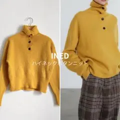 INED イネド ハイネック ボタン ニット イエロー サイズ9のサムネイル