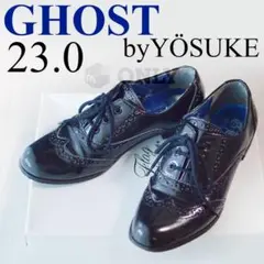 YOSUKE★エナメル　レースアップシューズ　ブラック★23.0