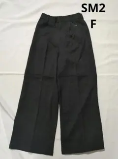 サマンサモスモス センタープレス ワイドパンツ 黒 フリーサイズ