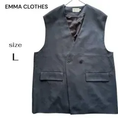 エマクローズ EMMA CLOTHES ダブルルーズ ジレベスト ネイビー Lのサムネイル