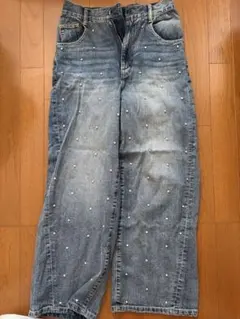 FRAY I.D ラインストーン デニムパンツ ブルー サイズ0のサムネイル