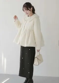 ⭐︎ fitmore ファーペプラムアウター 新品未使用 ⭐︎ - メルカリ