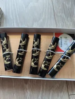 新品未使用 輪島漆器 箸置き 5個セット 鶴模様