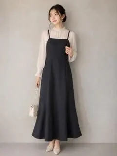 【GRL】グレイル マーメイドキャミワンピース S 黒 バックオープン 5月出品