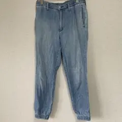GAP デニムジョガーパンツ XS ライトブルー ウエストゴム 裾リブ