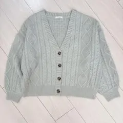 コルザニットカーディガンパステルグリーンLゆるだぼローゲージ