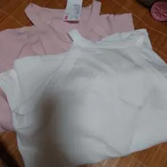 ホルターネックブラタンクトップ新品ピンクと白