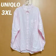 UNIQLO 長袖シャツ ［3XL］ピンク 大きいサイズ ユニクロ メンズ