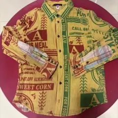 Natural Boo 長袖シャツ イエロー プリント柄