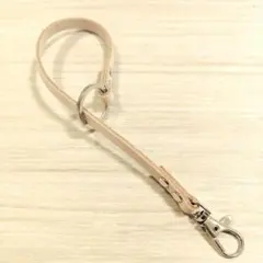 キーリング 細い ヌメ革 キーホルダー チャーム ストラップ
