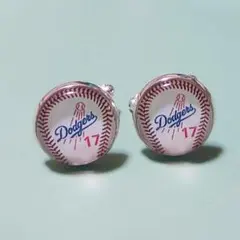 ドジャース　野球ボール　カフスボタン　カフリンクス