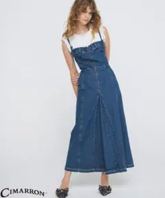 シマロン　VIS別注　デニムワンピース　ジャンパースカート　フリーサイズ