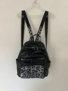 ブラック ヒョウ柄 リュック レザーリュック バックパック