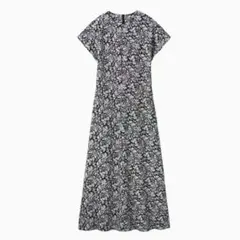 極美品 Mila Owen 花柄フレンチスリーブ ナローシルエットワンピース