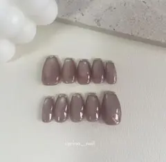 ネイルチップ サイズオーダー ニュアンスネイル くすみピンクマグ