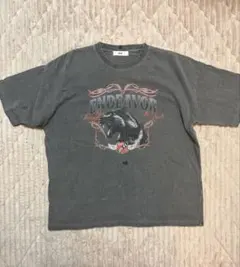 WEGO ENDEAVOR プリント Tシャツ チャコールグレー