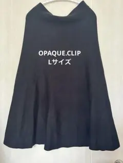 ワールド　OPAQUE.CLIP 黒 ニット フレアスカート 40/L