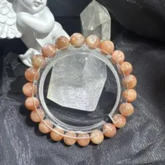 オレンジムーンストーンラメ入り天然石ブレスレット