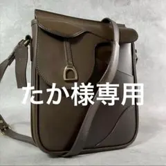 極美品 鞄 ITAGAKI 鞍 縦型 レザー ショルダーバックE925 ブラウンのサムネイル