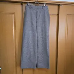 ユニクロ チェック柄 ワイドパンツ