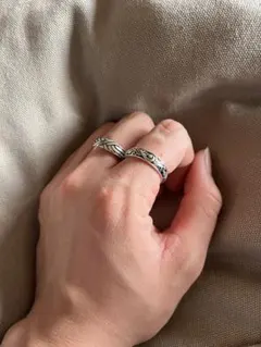 美品　シルバー925 彫刻入りリング 2つセット　19号