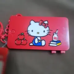 ハローキティ ミラー付きキーホルダー 赤