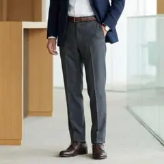 H138*ユナイテッドアローズ☆タスマニアウール☆パンツ☆スラックス☆グレー☆L