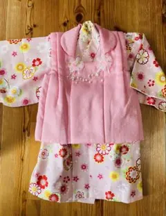 花柄ピンク着物