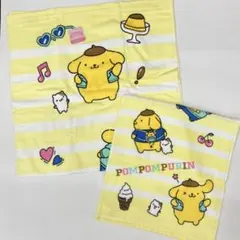 新品 ポムポムプリン コンパクトバスタオル フェイスタオル 2点セット サンリオ