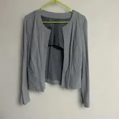 薄手ジャケット　グレー　レディース　長袖