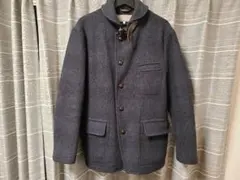 BEAMS Lights Emmetex ショールカラーコートメルトン ネイビー