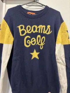 BEAMS GOLF セーター L ネイビー/イエロー
