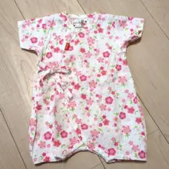 くろわっさんすべべ　甚平 ロンパース 女の子　50〜60