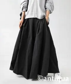 antiqua アンティカ ブラック フレアスカート