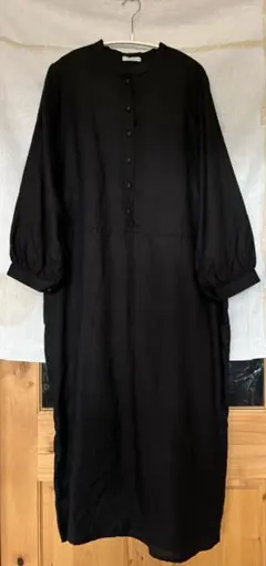 新品未使用　フォグリネンワーク　ブラックワンピース　ロング　リネン　フリーサイズ