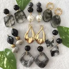 #051 ハンドメイドピアス　イヤリング　７点セット