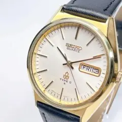 SEIKO TYPEⅡ メンズ腕時計 クォーツ 新品電池 新品社外ベルト 81