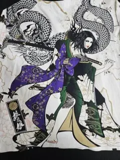 【✨未使用新品✨】タグ付　抜刀娘 七分袖 ボタン付き　カットソー 和柄 ホワイトのサムネイル