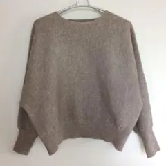 Lace Ladies　ドルマンスリーブリブニットトップス　フリーサイズ