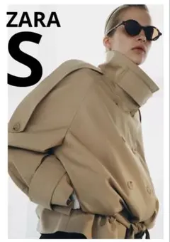 ZARA ショート丈ハイネックトレンチコート Sサイズ - メルカリ