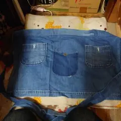 29367 ハンドメイドデニムエプロン 3ポケット付き中古品