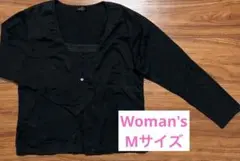 値下げ中！レディース Vネック カーディガン 長袖　ブラック　Mサイズ