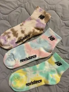 ニューバランス　靴下　新品　3枚組　23〜25 NB ダイダイ柄　ソックス