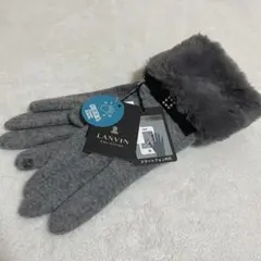 カシミヤ100% 羊革 手袋 グローブ FUKAKI グレー tumugu工房 - メルカリ