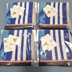 adidas タオルハンカチ 4枚セット ブルーのサムネイル